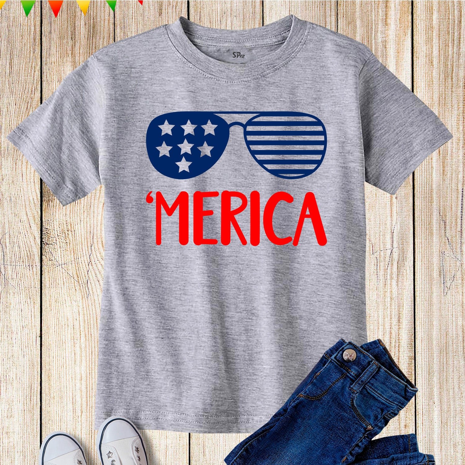 Merica Independence Day 4th of July America Sunglasses Patriotic T Shirt - Image 3