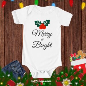 Merry & Bright Christmas Baby Bodysuit
