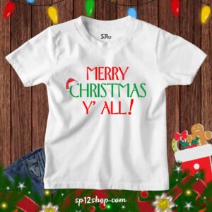 Merry Christmas Y' All Family Funny Kids T shirt tee