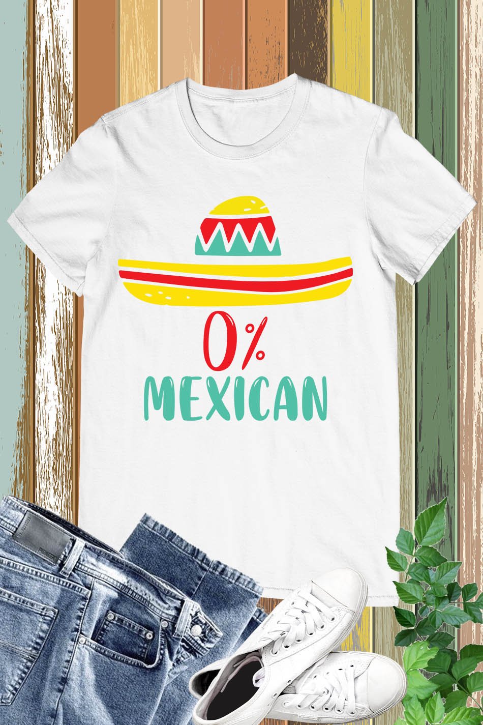 0% Mexican Cinco De Mayo Fiesta Sombrero Funny T-Shirt