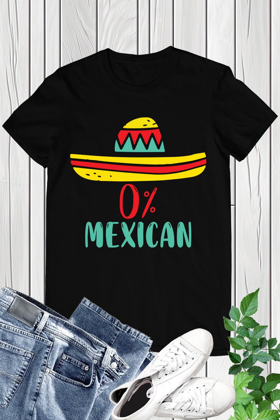 0% Mexican Cinco De Mayo Fiesta Sombrero Funny T-Shirt