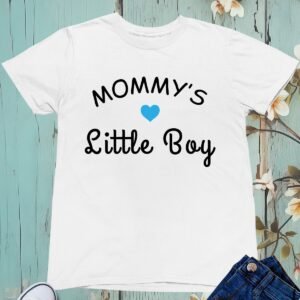 Mommy's Little Boy Kids Mothers Day T Shirt