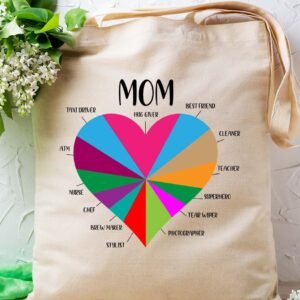 Mom Life Heart Tote Bag