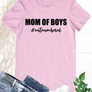 Mom Of Boys Outnumbered T Shirt Mothers Day Gift