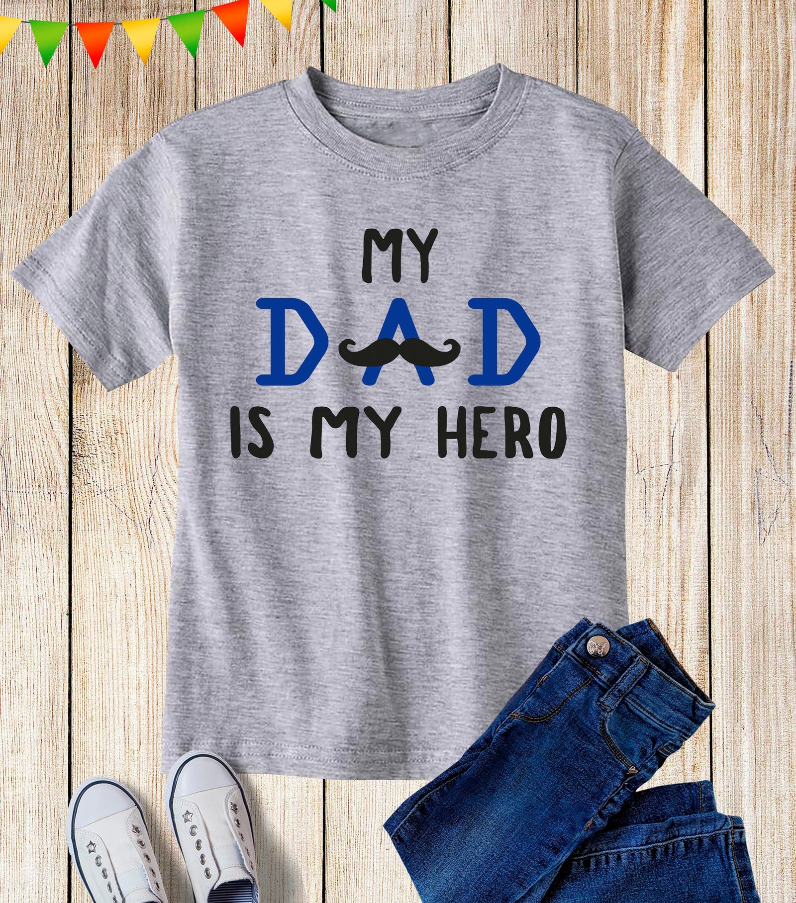 My Dad is My Hero Kids T Shirt