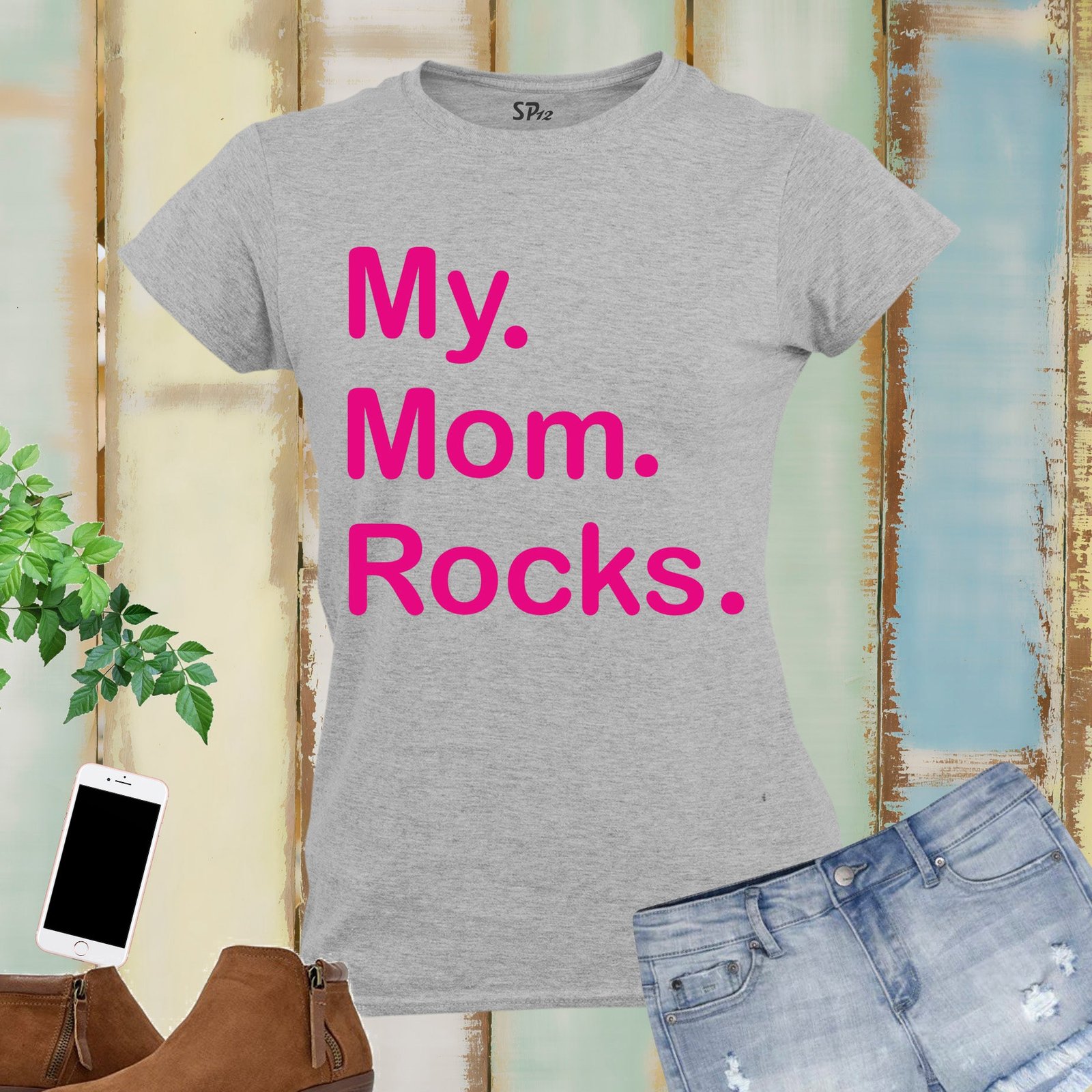 Mom Mommy Mothersday T Shirt My Mom Rocks - Image 3