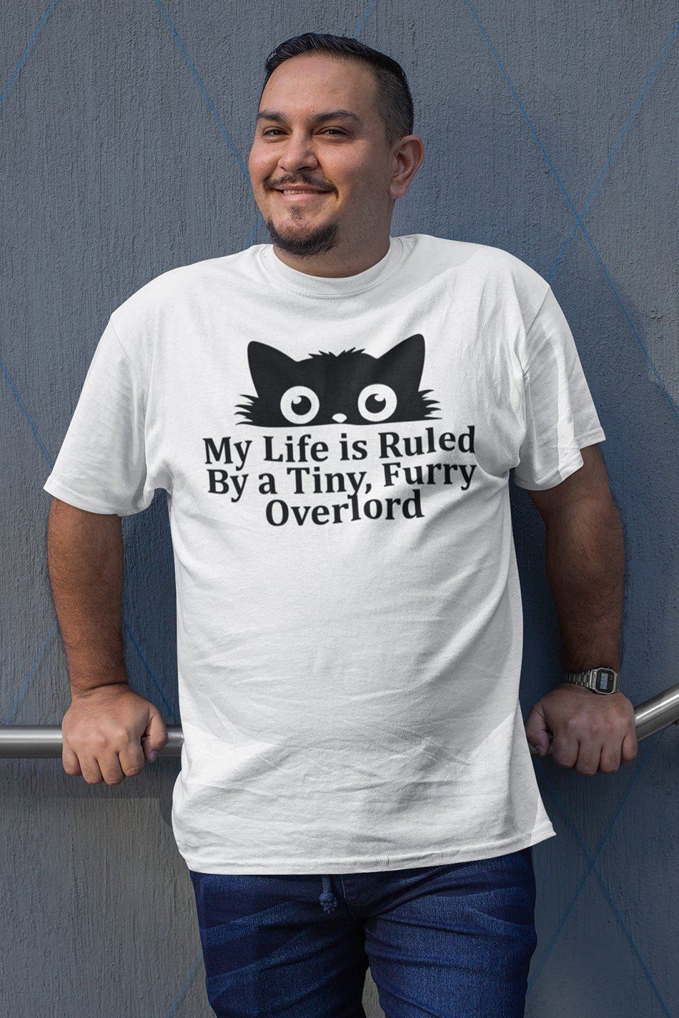 My Life Is Ruled By A Tiny Furry Overlord Funny Cat Lover T-Shirt