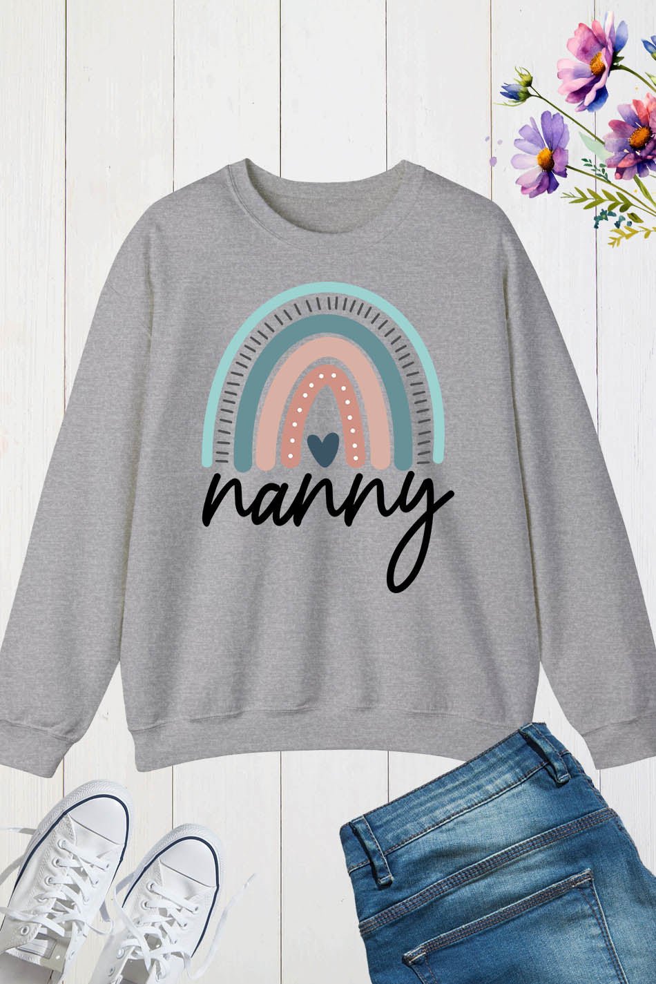 Love Rainbow Nanny Sweatshirt