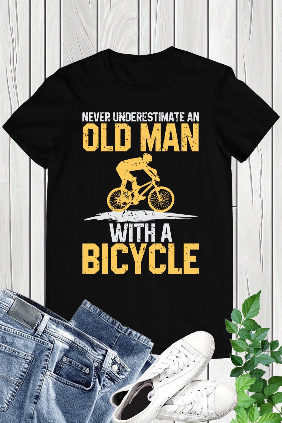 Never Underestimate an Old Man With a Bicycle Shirt