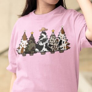 Christmas Trees Cowhide Western Shirt