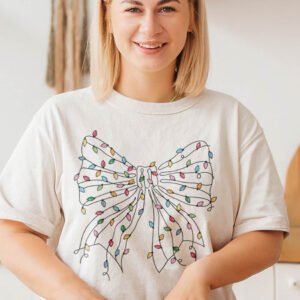 Coquette Christmas Fancy Bow Lights Shirt