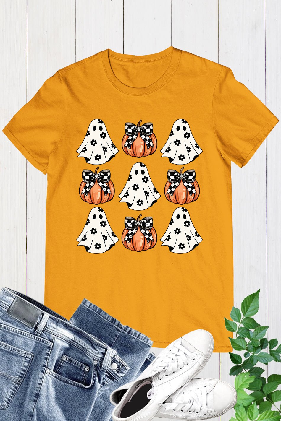 Halloween Ghost Pumpkin Coquette Bow Shirt - Image 7