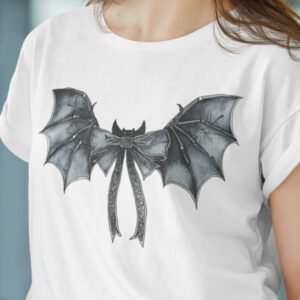 Black Coquette Bat Bow Halloween Shirt