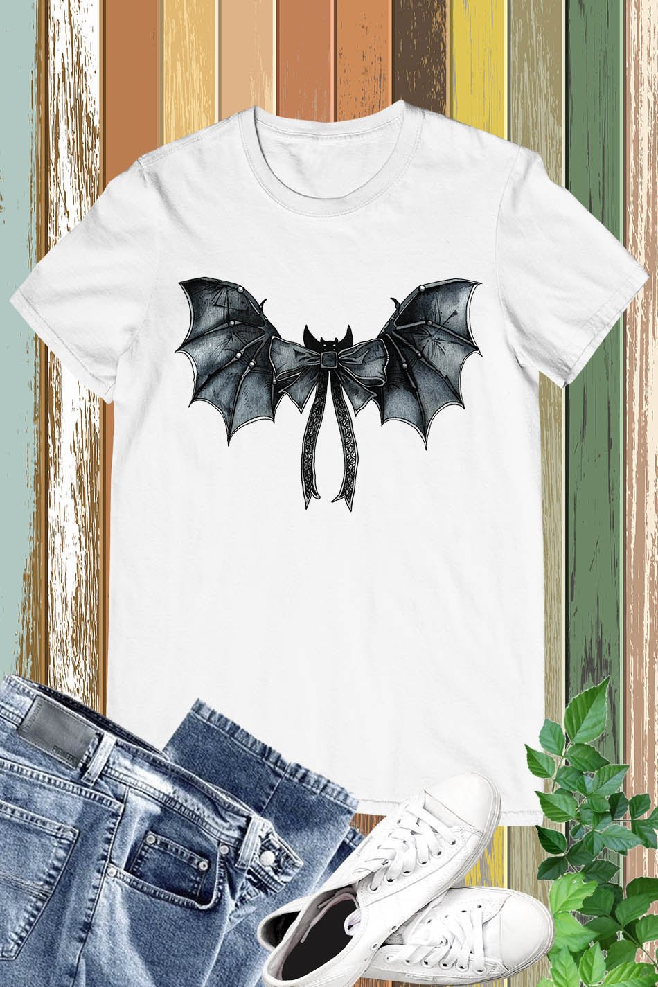 Black Coquette Bat Bow Halloween Shirt