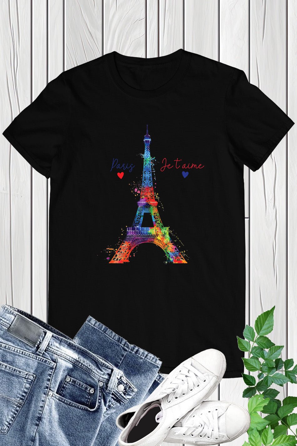 Love Paris Je T'aime 2024 Olympics Front Back T Shirt - Image 2