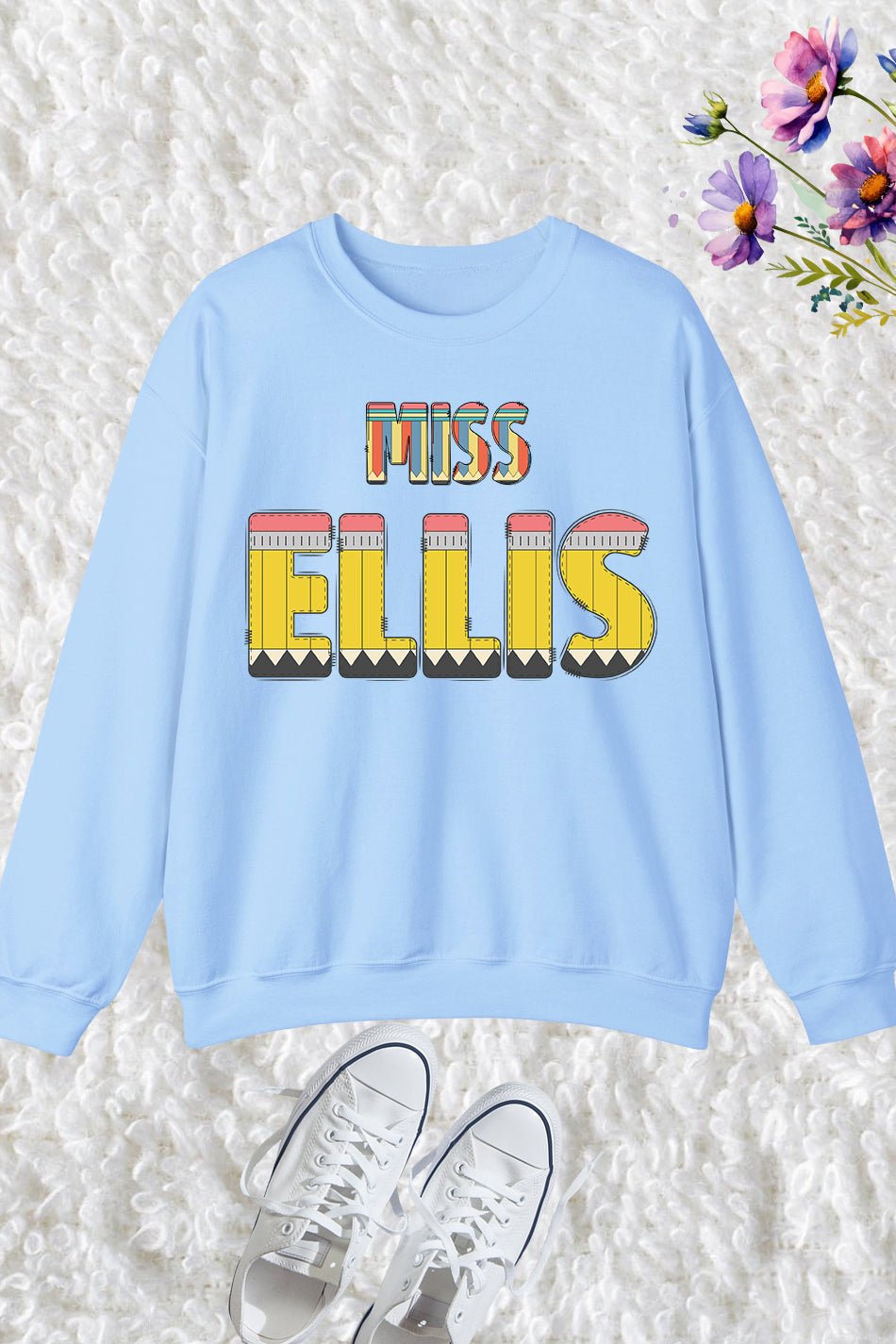 Custom Pencil Teacher Back To School Sweatshirt - Image 4