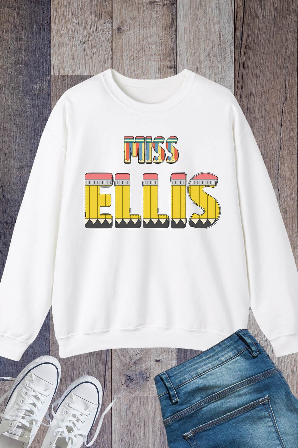 Custom Pencil Teacher Back To School Sweatshirt