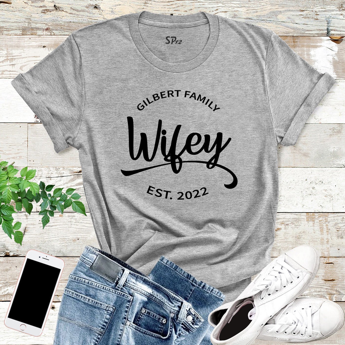 Personalised Hubby Wifey Matching T Shirt