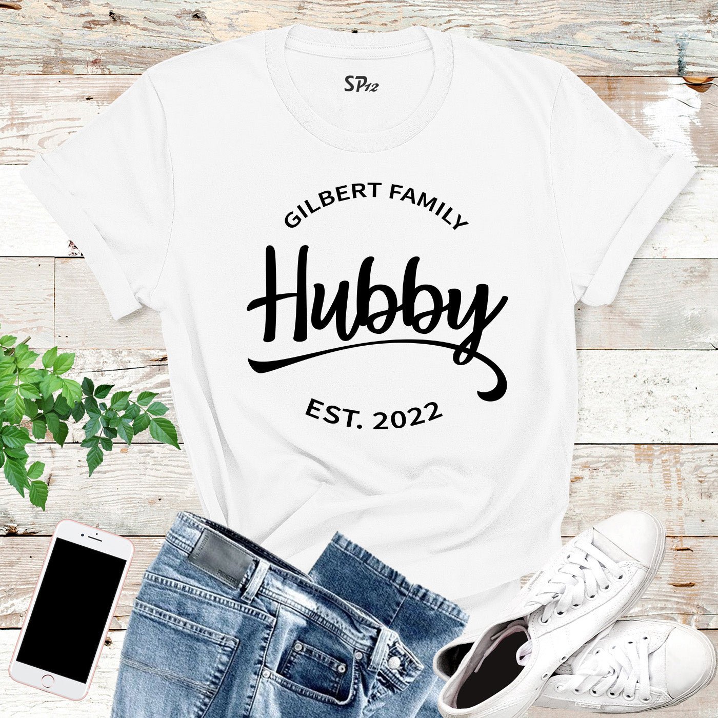 Personalised Hubby Wifey Matching T Shirt