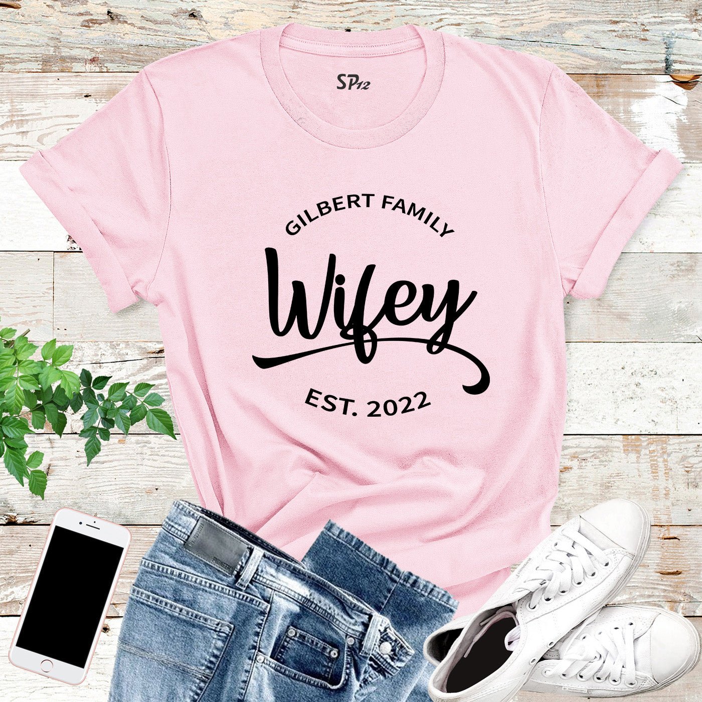 Personalised Hubby Wifey Matching T Shirt