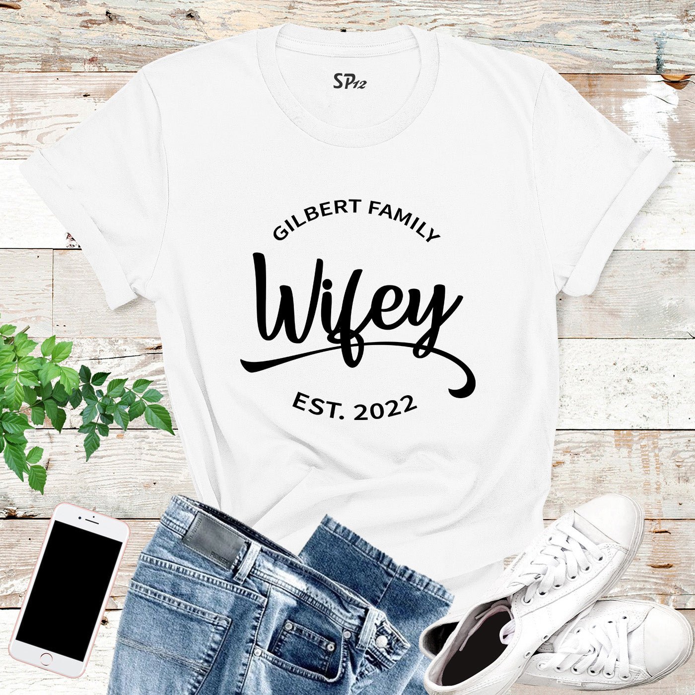 Personalised Hubby Wifey Matching T Shirt