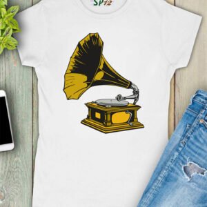 Phonograph Loudspeaker Graphic Women T Shirt
