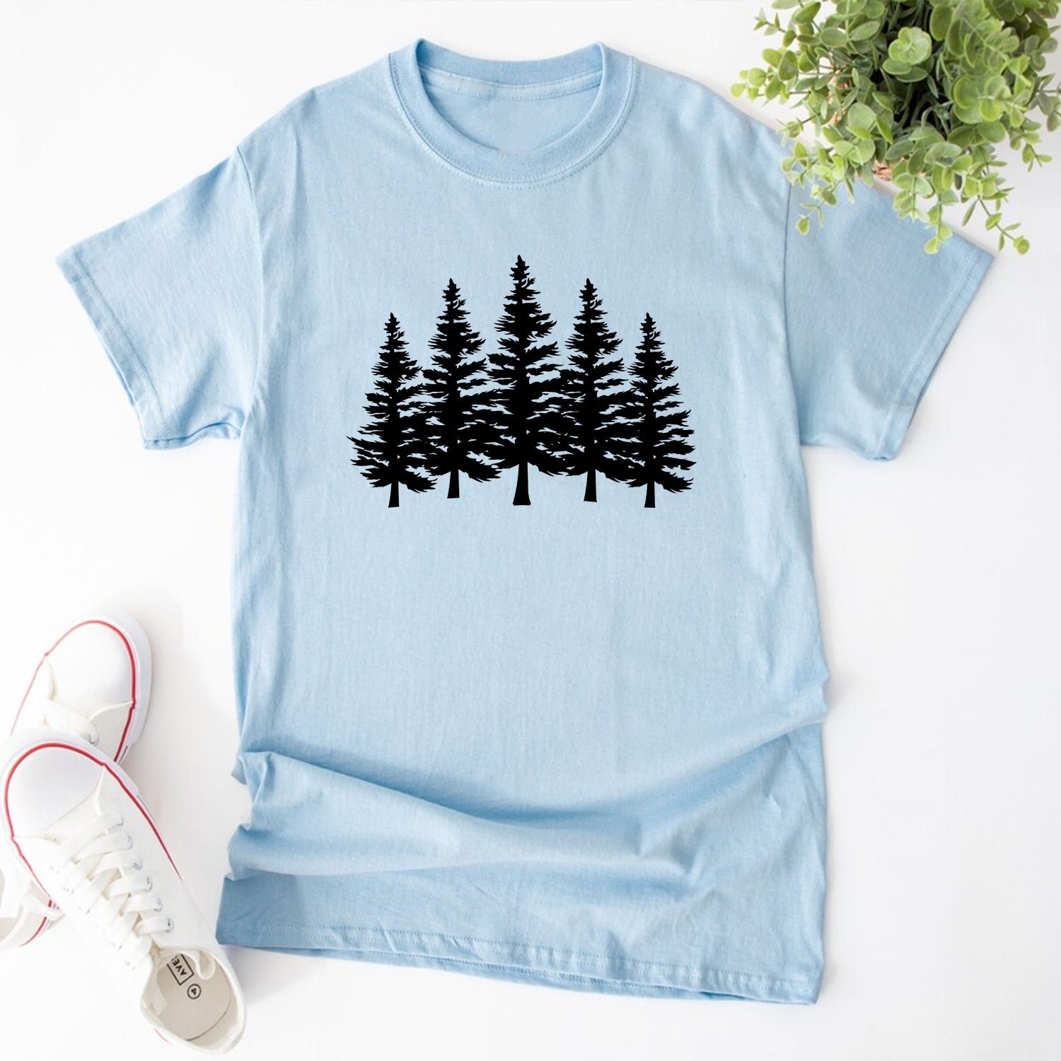 Camping Adventure Pine Tree Natural Lover Forest Outdoor Hiking T-Shirt - Image 3