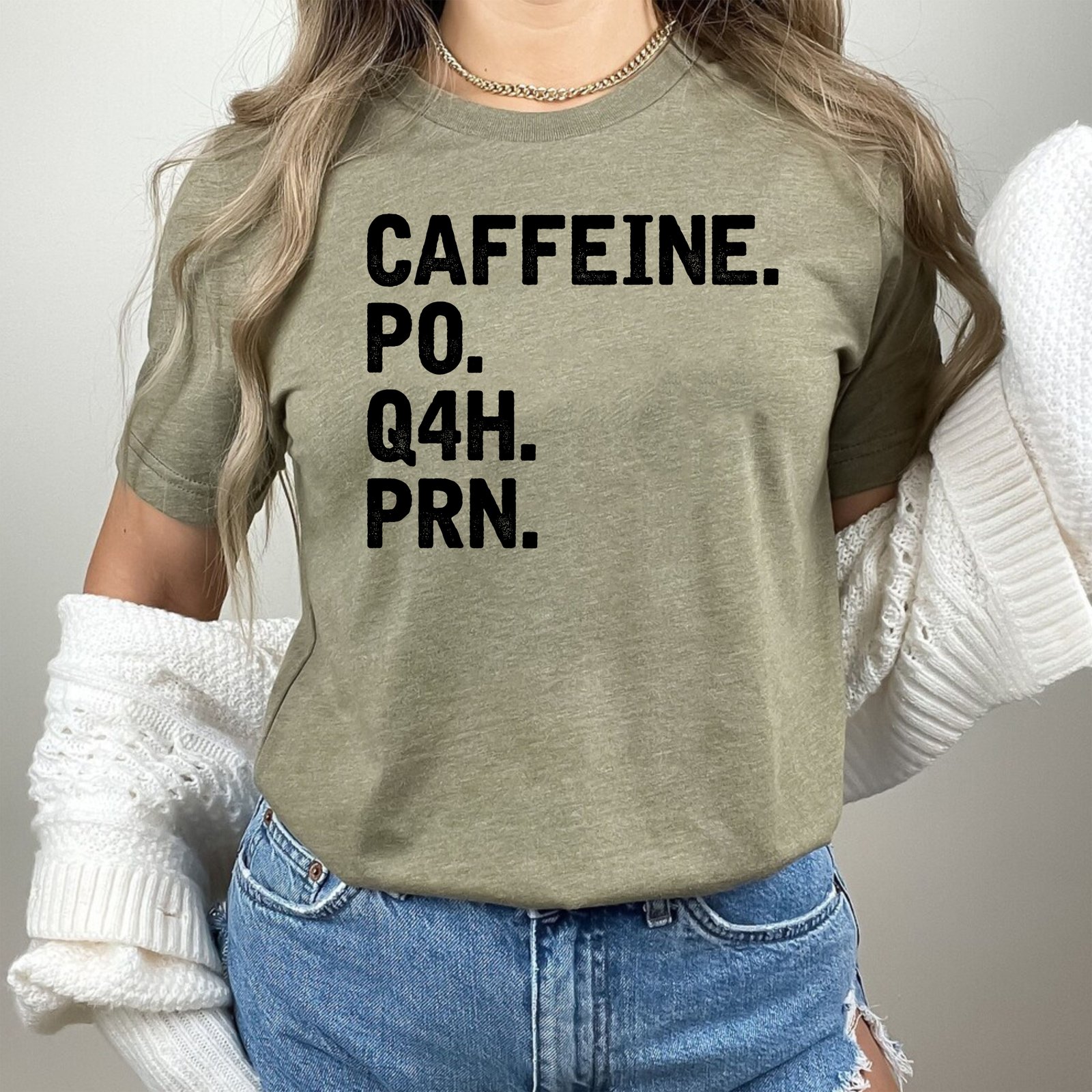 Caffeine PO Q4H PRN Nurse Coffee Lover Nurse Life Doctor T-Shirts - Image 4