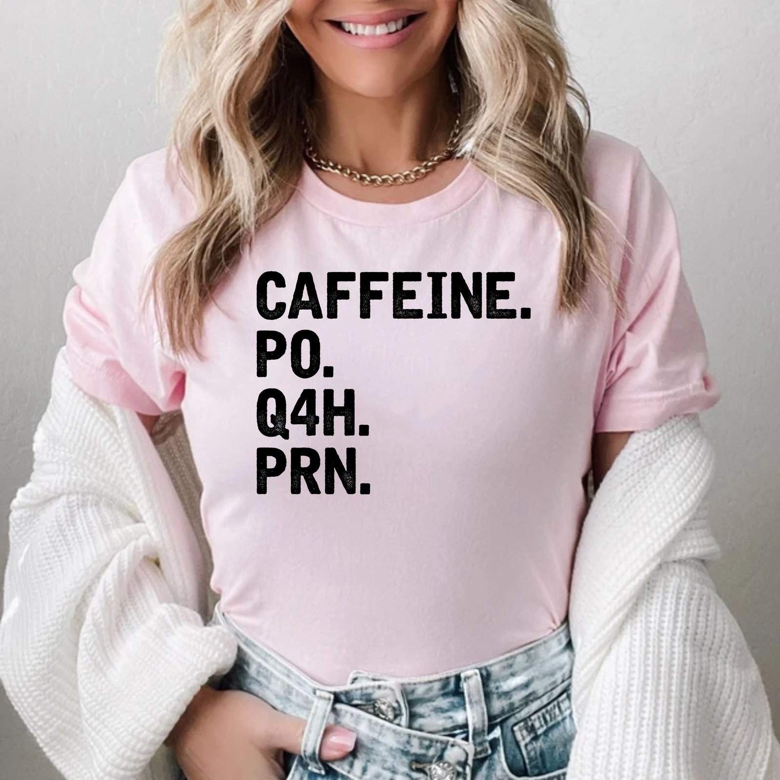 Caffeine PO Q4H PRN Nurse Coffee Lover Nurse Life Doctor T-Shirts - Image 6