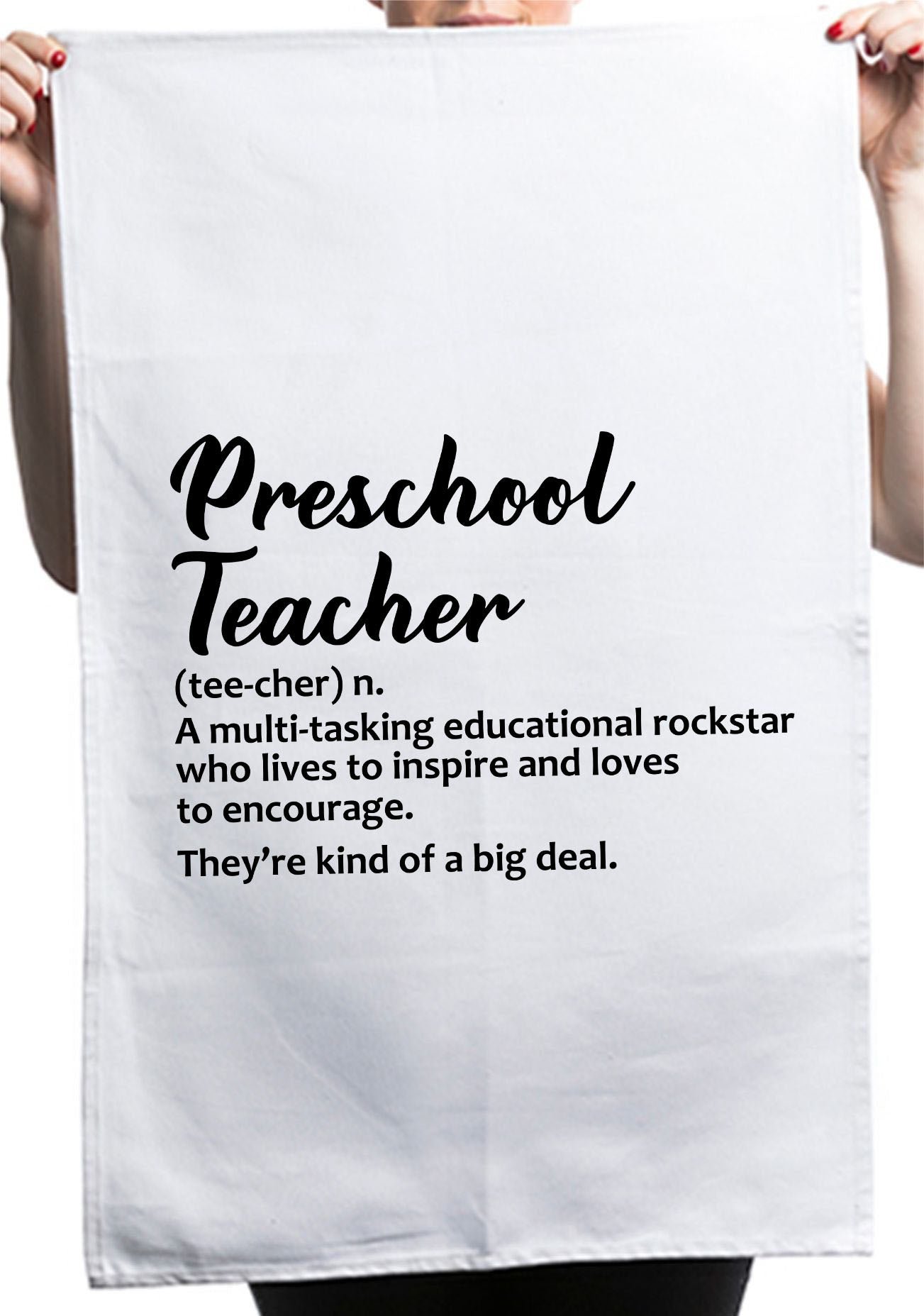 Teacher Staff Appreciation Custom Thank You Gift Kitchen Table Tea Towel - Image 2