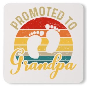 Promoted to Grandpa Pregnancy Announcement Custom Father's Day Coaster