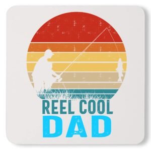 Awesome Reel Cool Dad Fishing Keychain Custom Father's Day Coaster