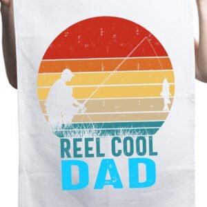 Awesome Reel Cool Dad Fishing Keychain Custom Kitchen Table Tea Towel