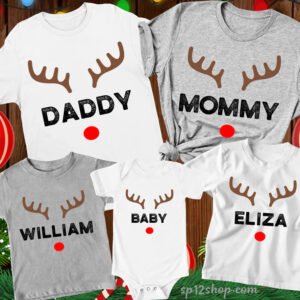 Christmas Reindeer Family T Shirt