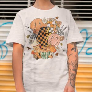 Halloween Checkered Boho Flowers Shirt