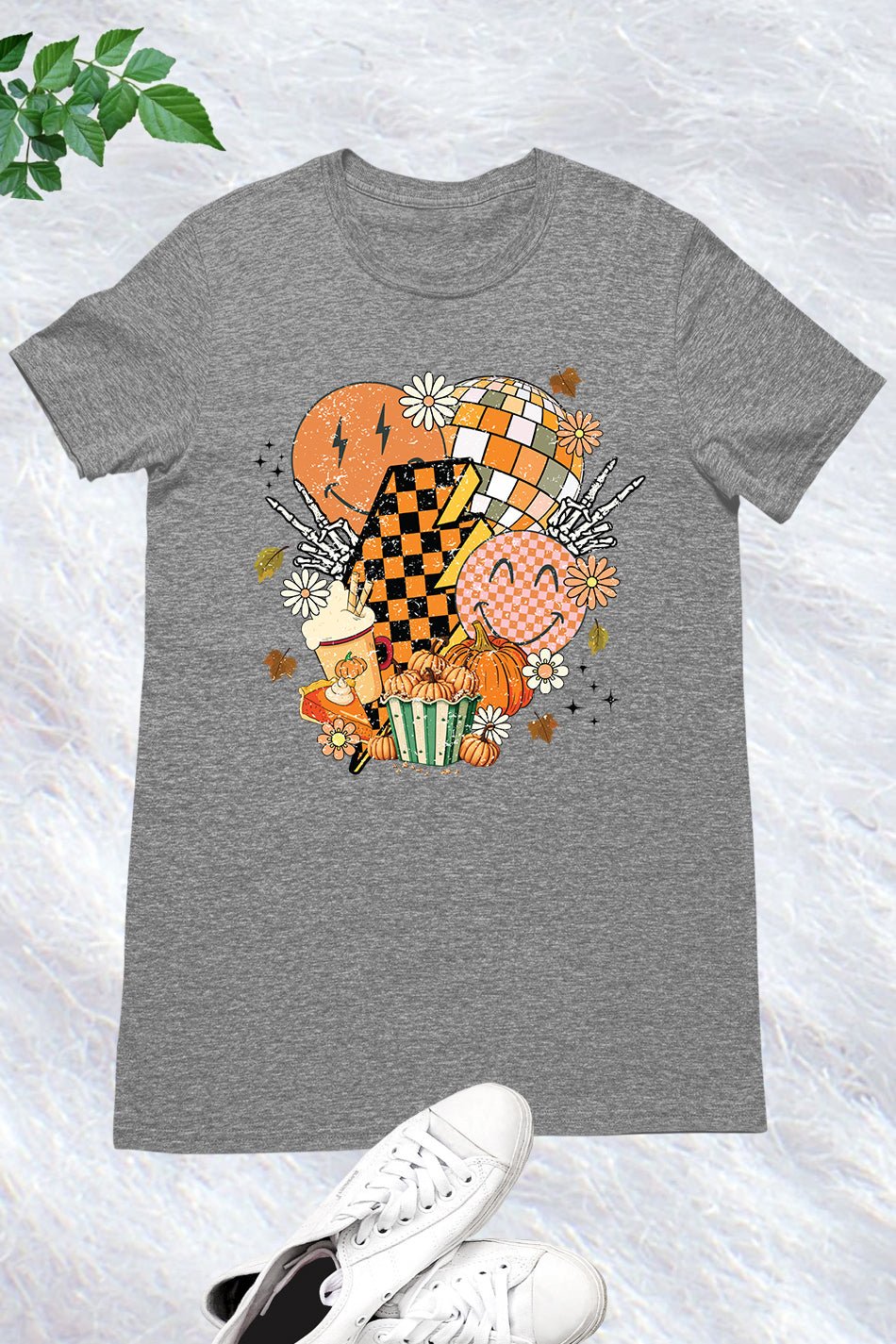 Halloween Checkered Boho Flowers Shirt - Image 6