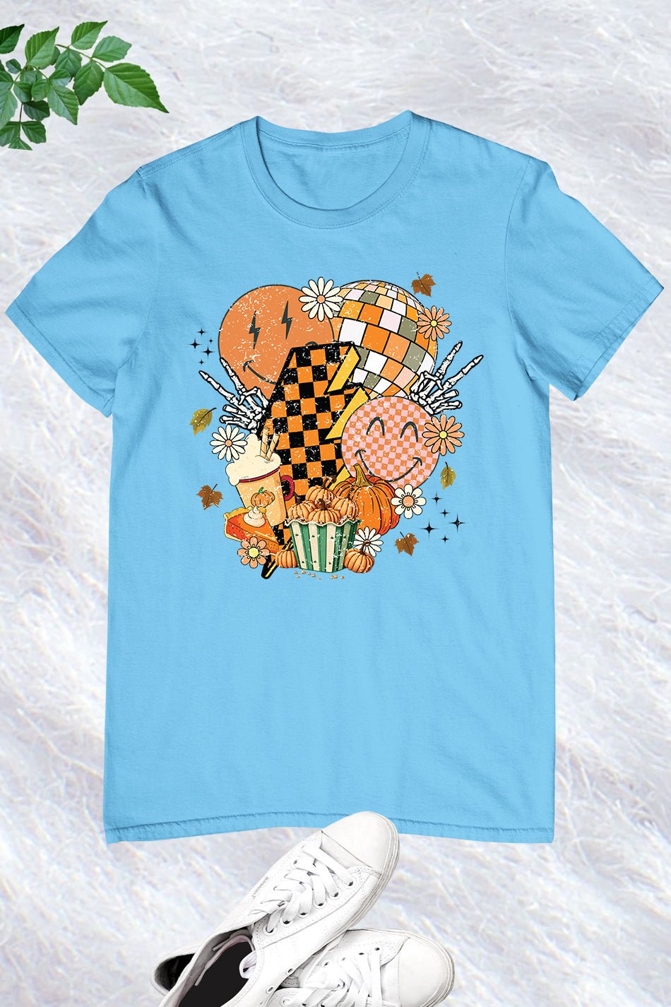 Halloween Checkered Boho Flowers Shirt - Image 7