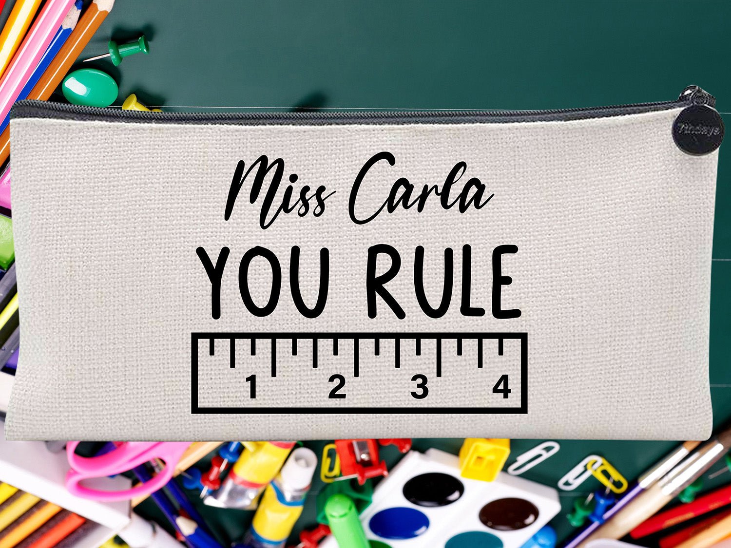 Teacher Staff Rule Custom Cute Thank You Gifts Pouch Bag Pencil Case - Image 2
