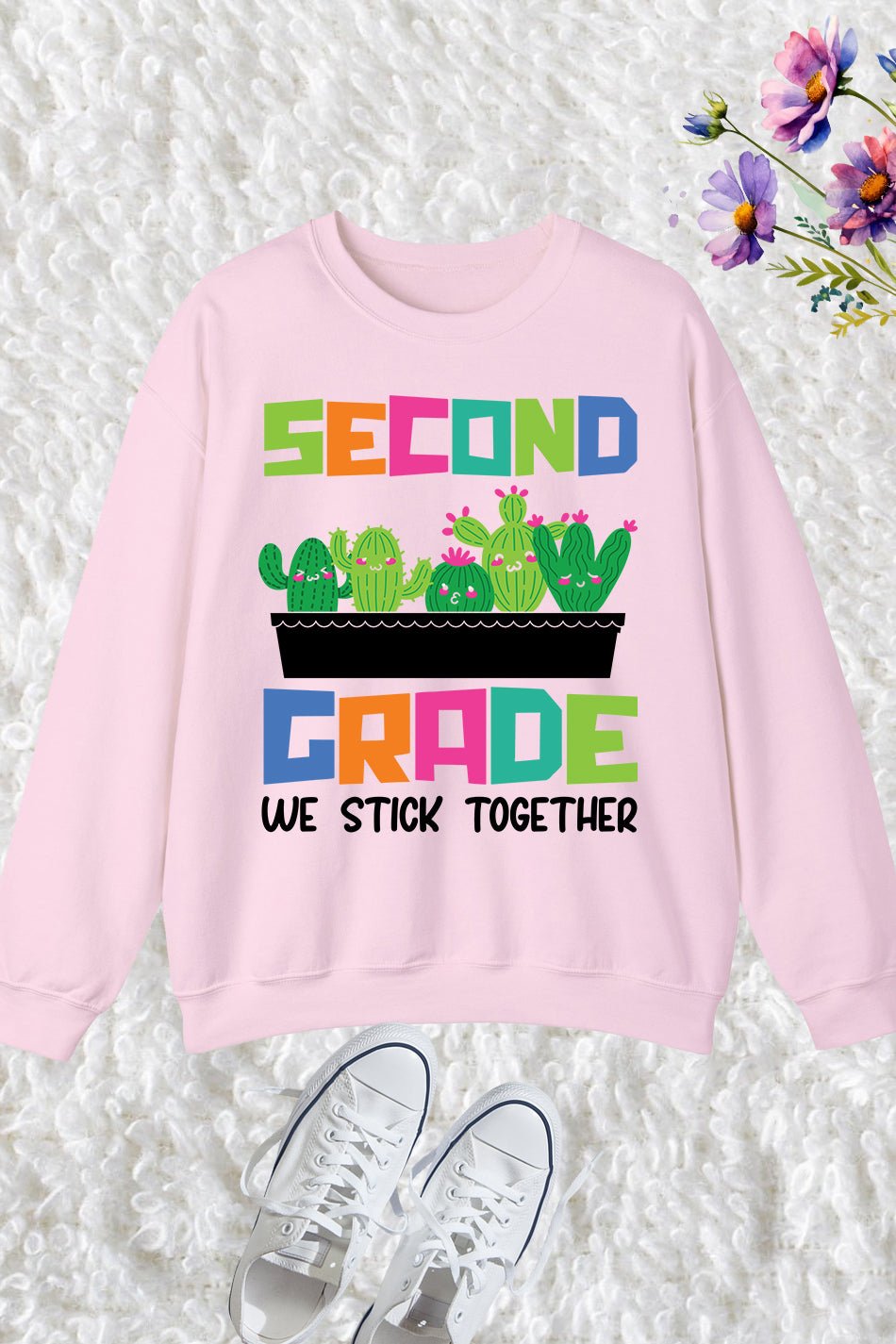 2nd Grade We Stick Together Teacher Sweatshirt
