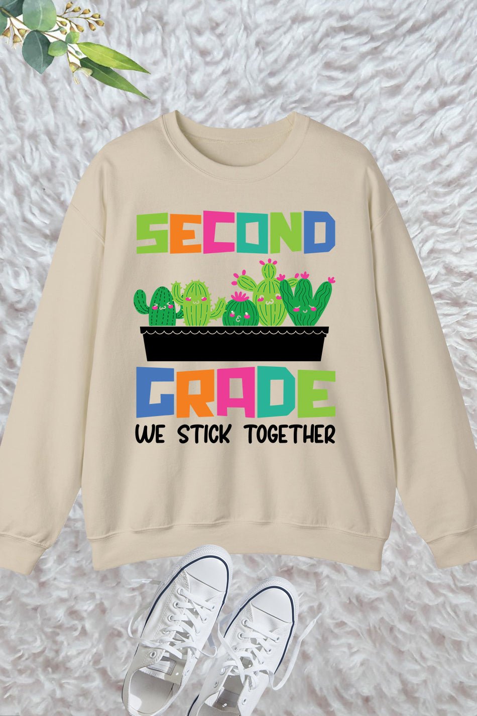 2nd Grade We Stick Together Teacher Sweatshirt - Image 3