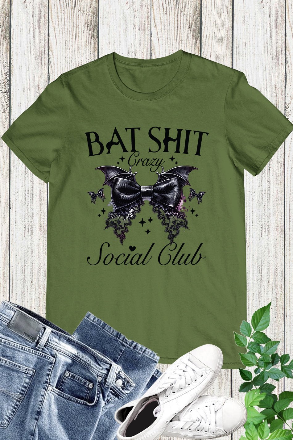 Bat Shit Crazy Social Club Halloween Shirt - Image 6