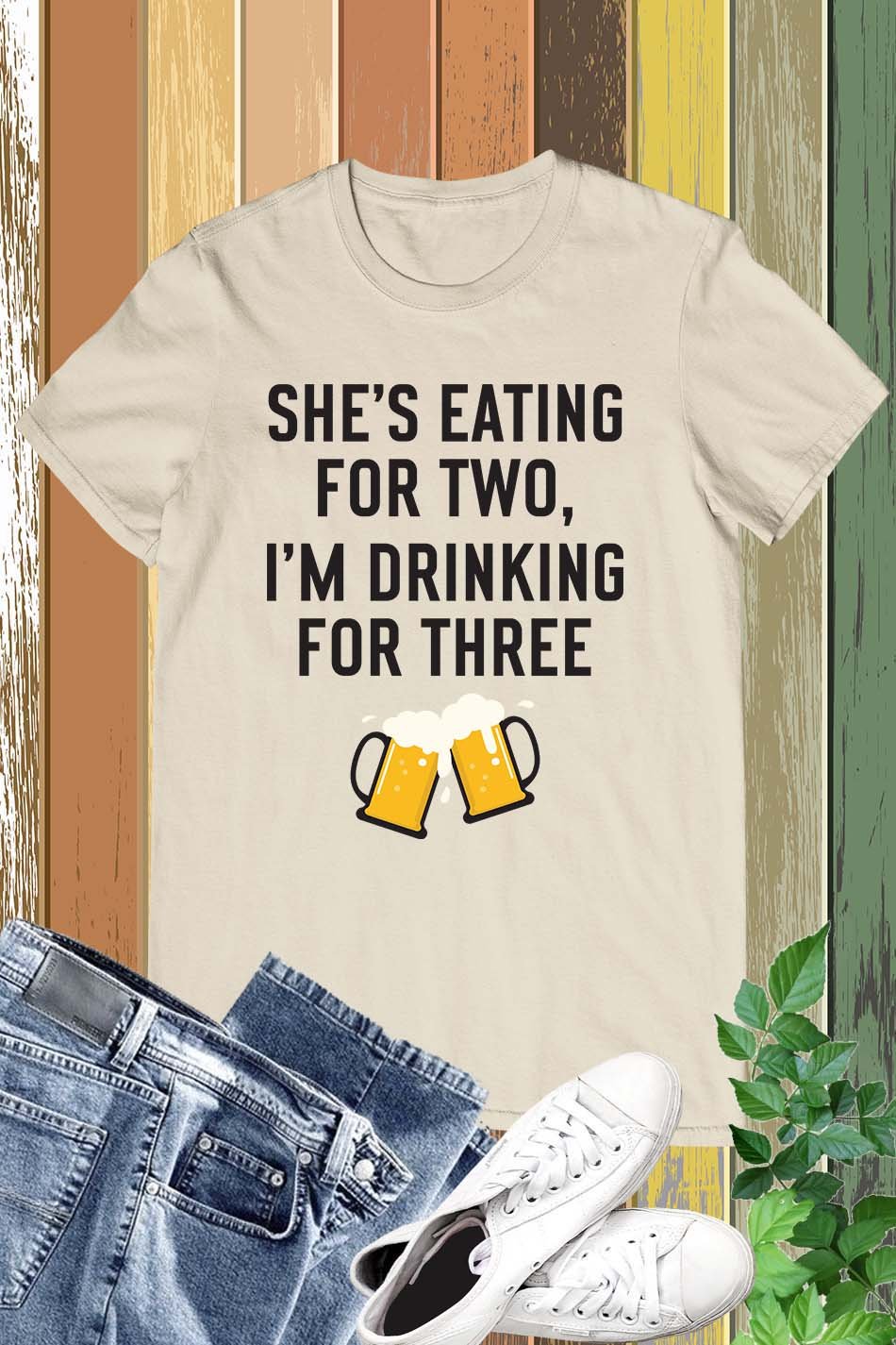 Funny Pregnancy Announcement Drinking For Three Shirt - Image 15