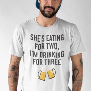 Funny Pregnancy Announcement Drinking For Three Shirt