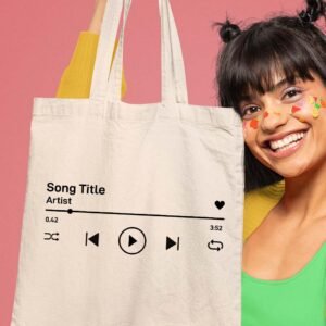 Custom Song Tote Bag Song Title and Artist Name Personalized Bag
