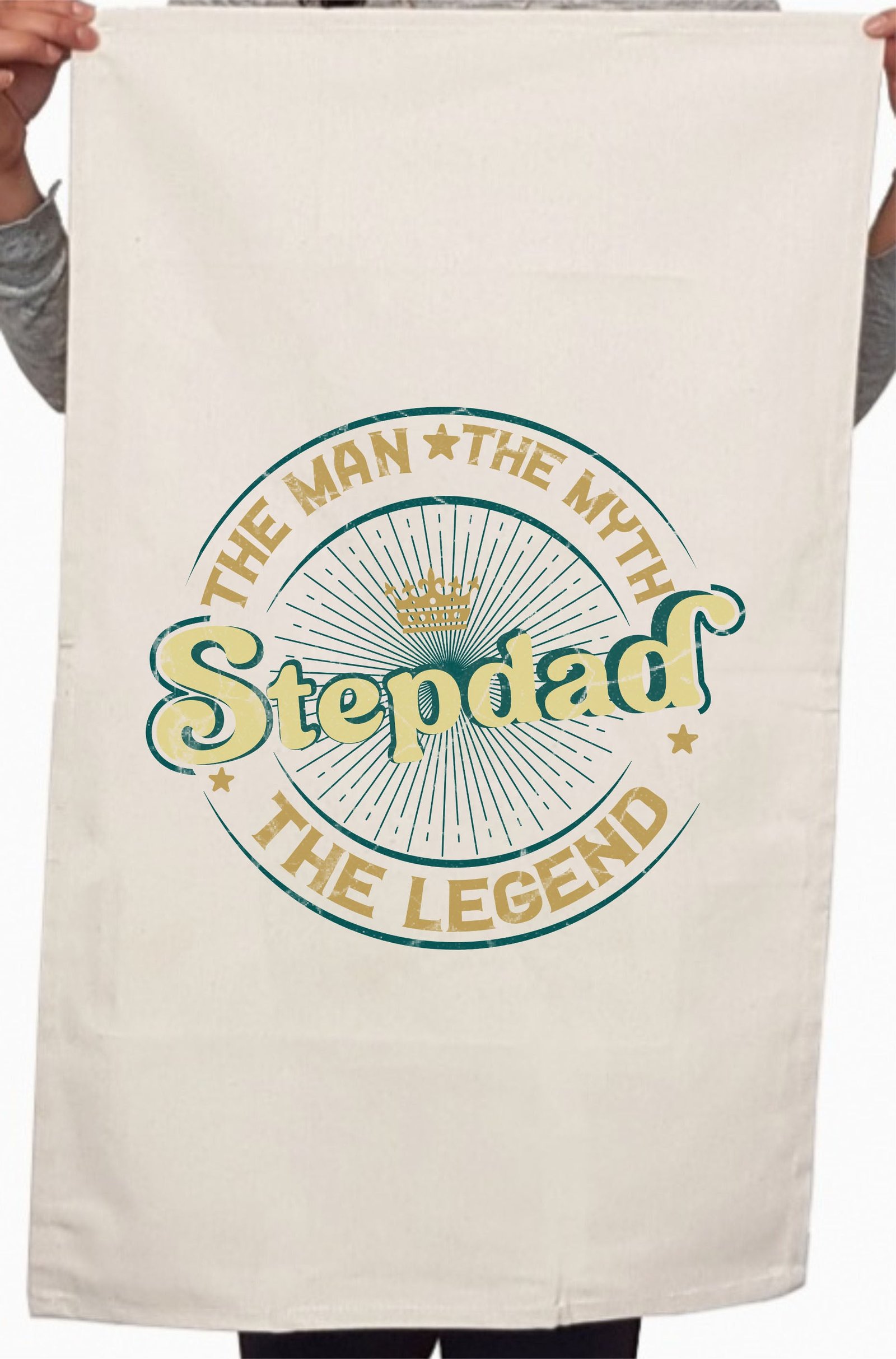 Best Stepdad The Man Custom Father's Day Kitchen Table Tea Towel - Image 2