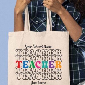 Custom Teacher Bag With Teacher and School Name