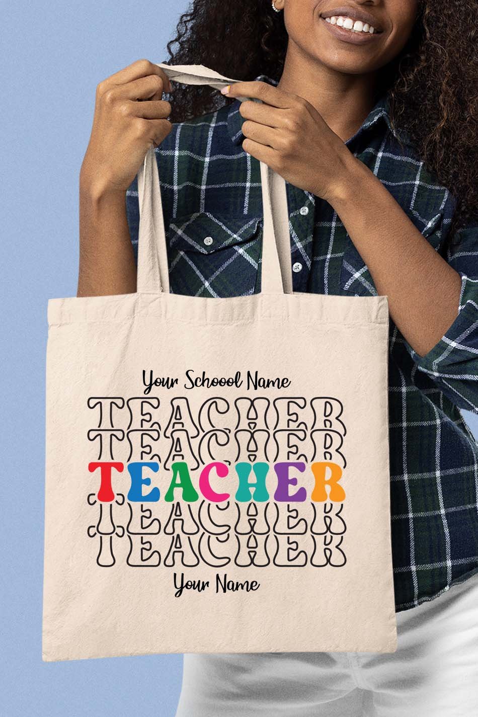 Custom Teacher Bag With Teacher and School Name