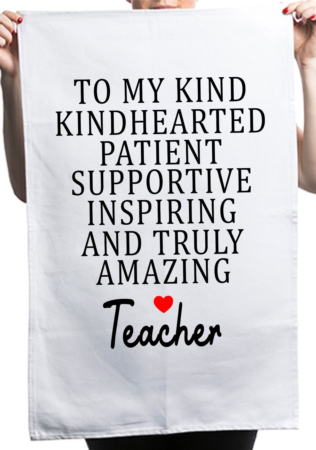 Inspirational Thank You Teacher Appreciation Custom Kitchen Table Tea Towel - Image 2