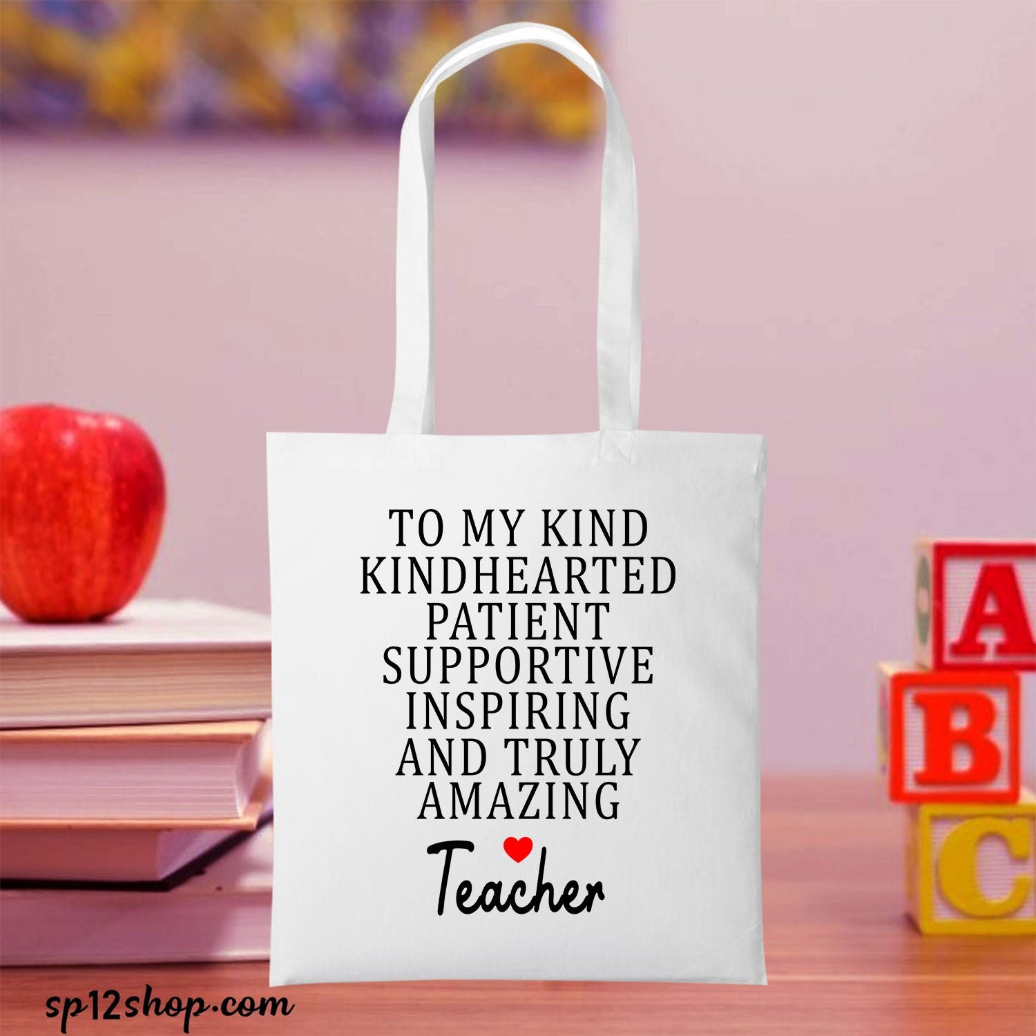 Inspirational Thank You Teacher Appreciation Custom Shopping Gifts Tote Bag - Image 2