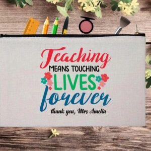Christmas Teacher Appreciations Custom Thank You Pouch Bag Pencil Case